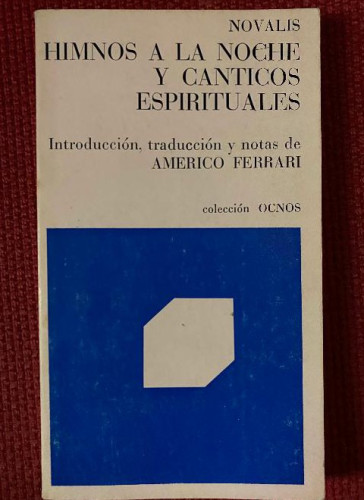Portada del libro de HIMNOS A LA NOCHE Y CÁNTICOS ESPIRITUALES. NOVALIS. COLECCIÓN OCNOS.