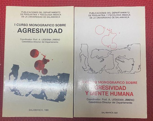 Portada del libro de CURSO MONOGRÁFICO SOBRE AGRESIVIDAD, I Y II. COORDINADOR PROF. A. LEDESMA JIMENO. 80-81, SALAMANCA.