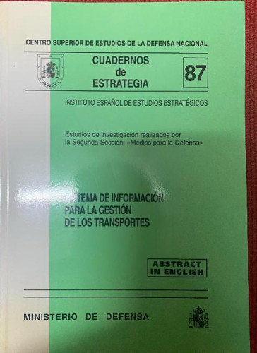 Portada del libro de CUADERNOS DE ESTRATEGIA, 87. CENTRO SUPERIOR DE ESTUDIOS DE LA DEFENSA NACIONAL. MINISTERIO DEFENSA.
