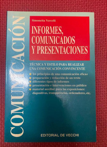 Portada del libro de Informes, comunicados y presentaciones