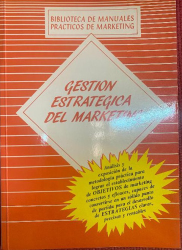 Portada del libro de Gestión estratégica del marketing