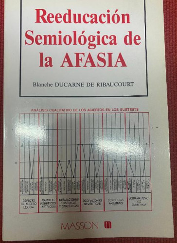 Portada del libro de Reeducacion semiologica de la afasia
