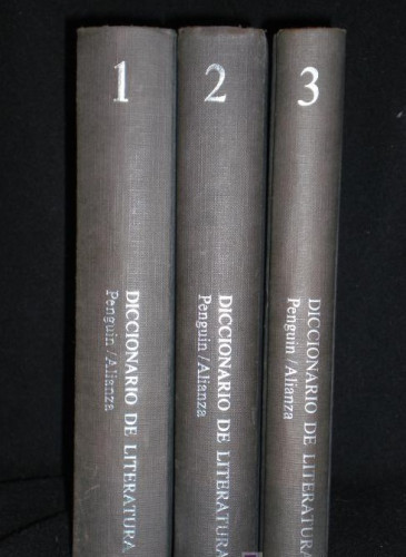 Portada del libro de DICCIONARIO LITERATURA. PENGUIN-ALIANZA EDIT. TOMOS 1,2,3,. 1982.
