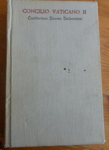 Portada del libro de CONCILIO VATICANO II. CONSTITUCIONES, DECRETOS, DECLARACIONES. BAC. 1965 875pp