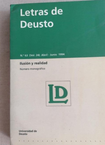 Portada del libro de Letras de Deusto. nº 63 Abril Junio 1995 Ilusión y realidad. Numero monografico. 269pp