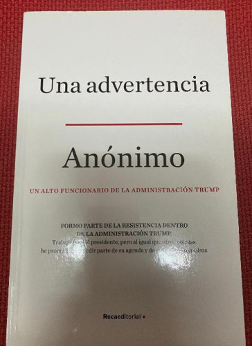 Portada del libro de Una advertencia (No Ficción)