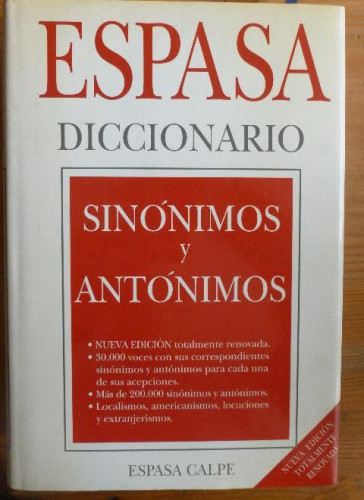 Portada del libro de Dicc. Sinonimos Y Antonimos Espasa