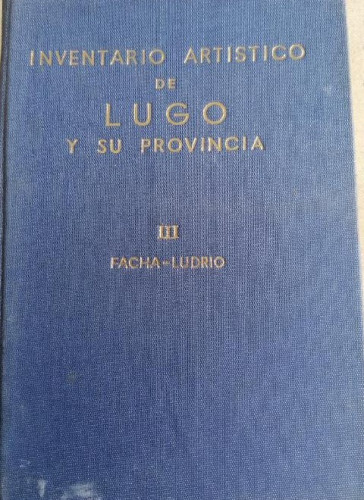 Portada del libro de Inventario Artístico de Lugo y su Provincia. Tomo III