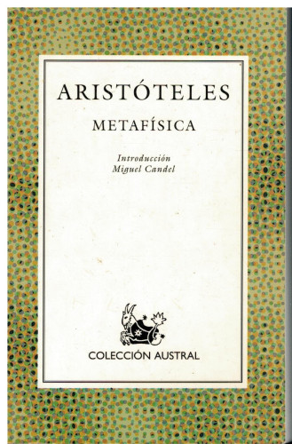 Portada del libro de Metafísica