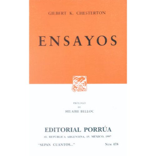 Portada del libro de Ensayos ("Sepan Cuantos." #478) [Paperback] by GILBERT KEITH CHESTERTON