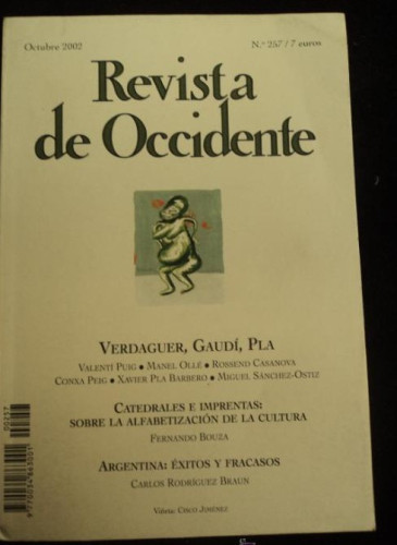 Portada del libro de REVISTA DE OCCIDENTE. 257 2002 VERDAGUER, GAUDI, PLA