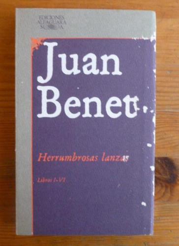 Portada del libro de Herrumbosas lanzas libros 2 VOLUMENES I-VI y VII Incluye mapa de Región. Ed. Alfaguara. 1985
