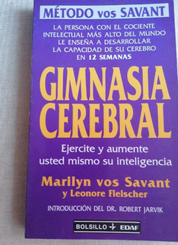 Portada del libro GIMNASIA CEREBRAL EN ACCIÓN. MARILYN VOS SAVANT. EDAF, 2000