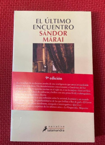 Portada del libro de EL ÚLTIMO ENCUENTRO. SÁNDOR MÁRAI. 2000, SALAMANDRA.
