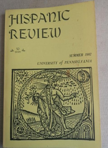 Portada del libro de Hispanic Review Volume 50 . 1982 . - Revista Hispanic Review. Varios. PENNSYLVANIA.