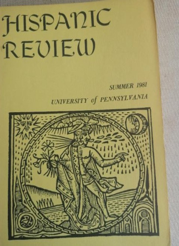 Portada del libro de Hispanic Review Volume 49 . 1981. - Revista Hispanic Review. Varios. PENNSYLVANIA.