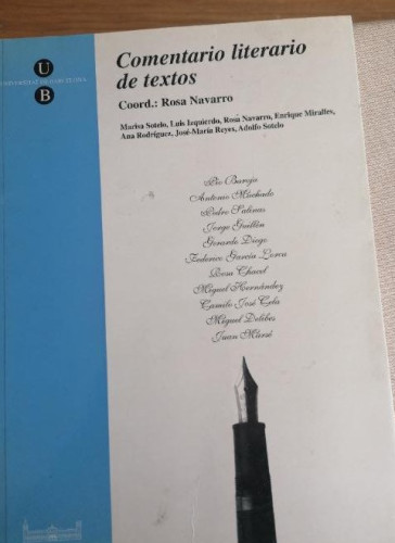 Portada del libro de COMENTARIO LITERARIO DE TEXTOS NAVARRO DURÁN, ROSA Publicado por UNIVERSIDAD DE BARCELONA.