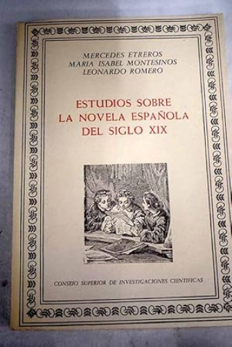 Portada del libro de Estudios sobre la novela española del siglo XIX