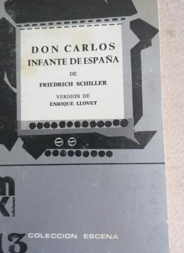 Portada del libro de Don Carlos, infante de España.- Schiller, Friedrich