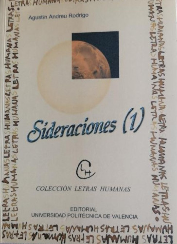 Portada del libro de Sideraciones (I) Andreu Rodrigo, Agustin Univ. Valencia: 2001 284pp