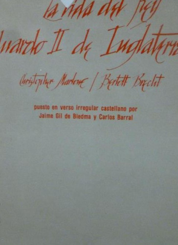 Portada del libro de La vida del rey Eduardo II de Inglaterra Marlowe, Christopher Centro Dramático Nacional
