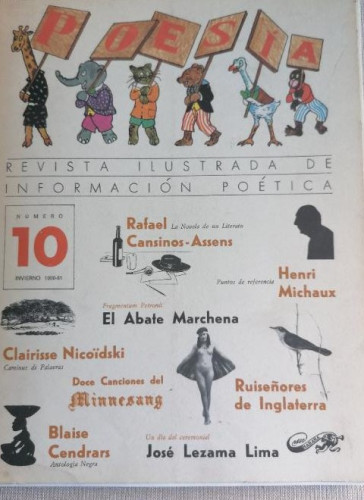 Portada del libro de POESÍA. REVISTA ILUSTRADA DE INFORMACIÓN POÉTICA. Nº 10. MINISTERIO DE CULTURA. INVIERNO 1980-81(Z8)