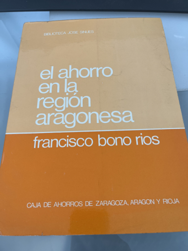 Portada del libro de El ahorro en la región aragonesa