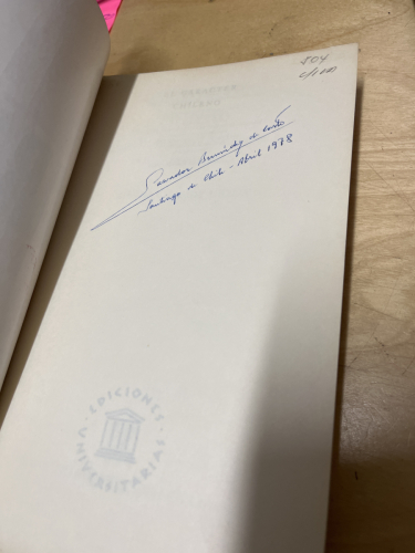 Portada del libro de EL CARACTER CHILENO 