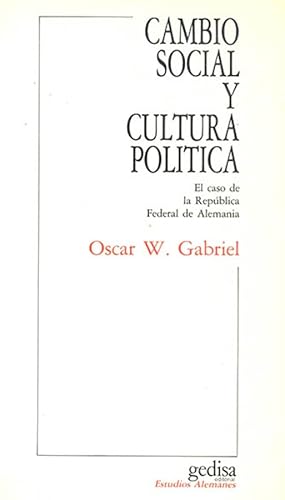 Portada del libro de CAMBIO SOCIAL Y CULTURA POLÍTICA. El caso de la República Federal de Alemania