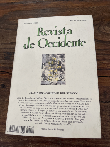 Portada del libro de REVISTA DE OCCIDENTE. Nº 150 NOVIEMBRE 1993