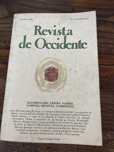 Portada del libro de REVISTA DE OCCIDENTE Nº 113 OCTUBRE 1990. 