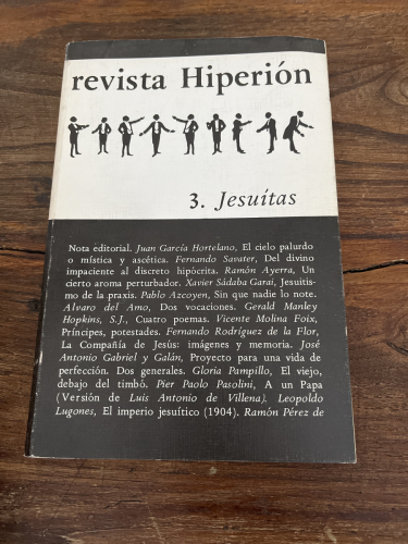 Portada del libro de Hortelano, Savater, Ayerra, Sádaba, Azcoyen, del Amo, Belda, etc. REVISTA HIPERION Nº 3 JESUITAS.