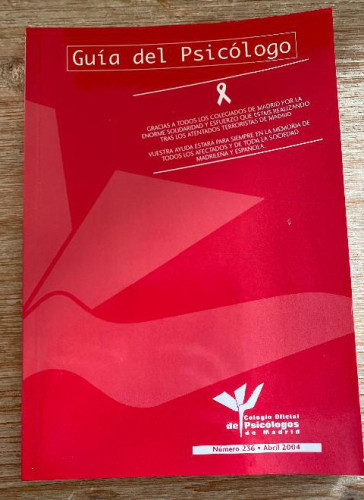 Portada del libro de GUÍA DEL PSICÓLOGO. NÚMERO 236. ABRIL 2004. COLEGIO OFICIAL DE PSICÓLOGOS DE MADRID.