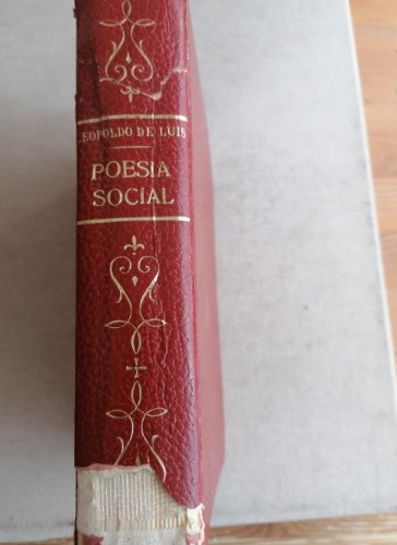 Portada del libro de Poesía social. Leopoldo de Luis. Alfaguara. La palma de la mano. 1969 450pp