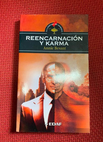 Portada del libro de REENCARNACIÓN Y KARMA. ANNIE BESANT. EDAF BOLSILLO, 2002.