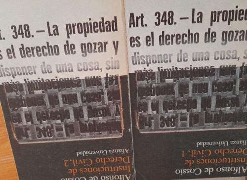 Portada del libro de Instituciones de Derecho Civil.- Cossío y Corral, Alfonso de ALIANZA U. 2 VOL. 1975
