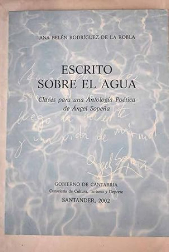 Portada del libro de Escrito sobre el agua