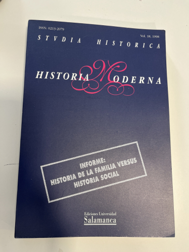 Portada del libro de HISTORIA MODERNA: INFORME HISTORIA DE LA FAMILIA VERSUS HISTORIA SOCIAL .VOL 18 , 1998