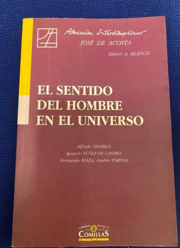 Portada del libro de El sentido del hombre en el Universo (Estudios Interdisciplinares)