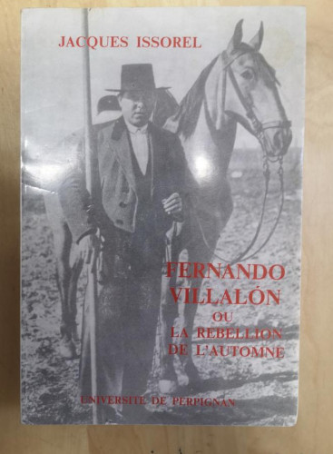 Portada del libro de Fernando Villalón ou La rebellion de l´Automne Ed. UNIVERSITÉ DE PERPIGNAN