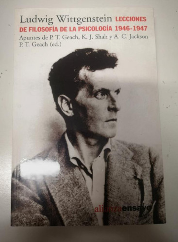 Portada del libro de Lecciones sobre filosofía de la psicología 1946-1947 apuntes de P. T. Geach, K. J. Shah...