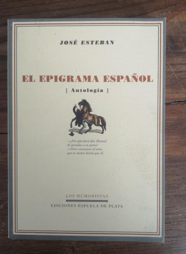 Portada del libro de El epigrama español (Antología) - Esteban, José