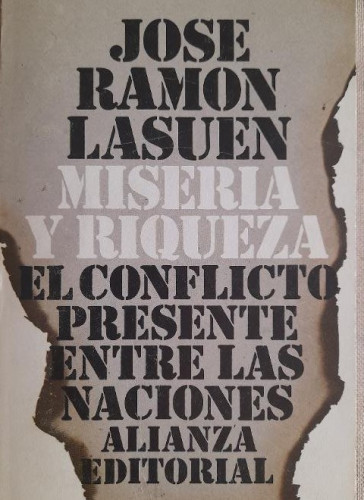 Portada del libro de Miseria y riqueza - José Ramón Lasuén Alianza 1975 170pp