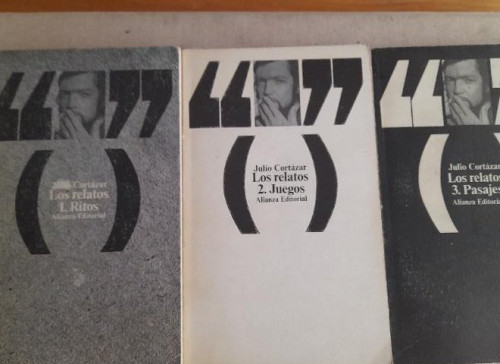 Portada del libro de LOS RELATOS. RITOS * JUEGOS * PASAJES. 3 Vols. - Cortázar. Julio, Alianza 1976