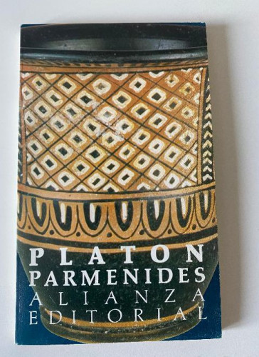 Portada del libro de PARMÉNIDES. PLATÓN. DE BOLSILLO. ALIANZA, 1987.