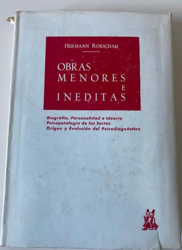Portada del libro de OBRAS MENORES E INÉDITAS. HERMANN RORSCHAH. MORATA, 1967.