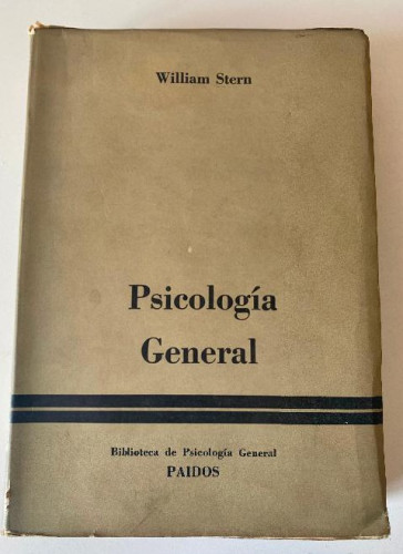 Portada del libro de PSICOLOGÍA GENERAL. WILLIAM STERN. PAIDÓS, 1957.