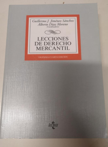 Portada del libro de Usado - Como nuevo Lecciones de Derecho Mercantil- Guillermo J. Jiménez Sánchez y Alberto Díaz