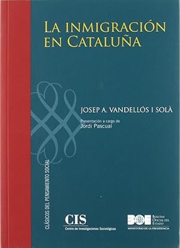 Portada del libro de La inmigración en Cataluña