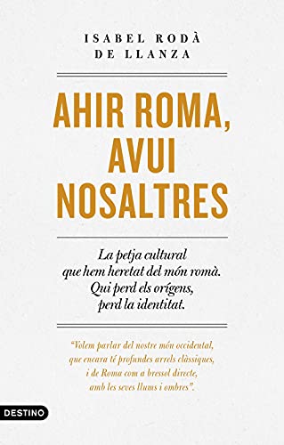 Portada del libro de Ahir Roma, avui nosaltres